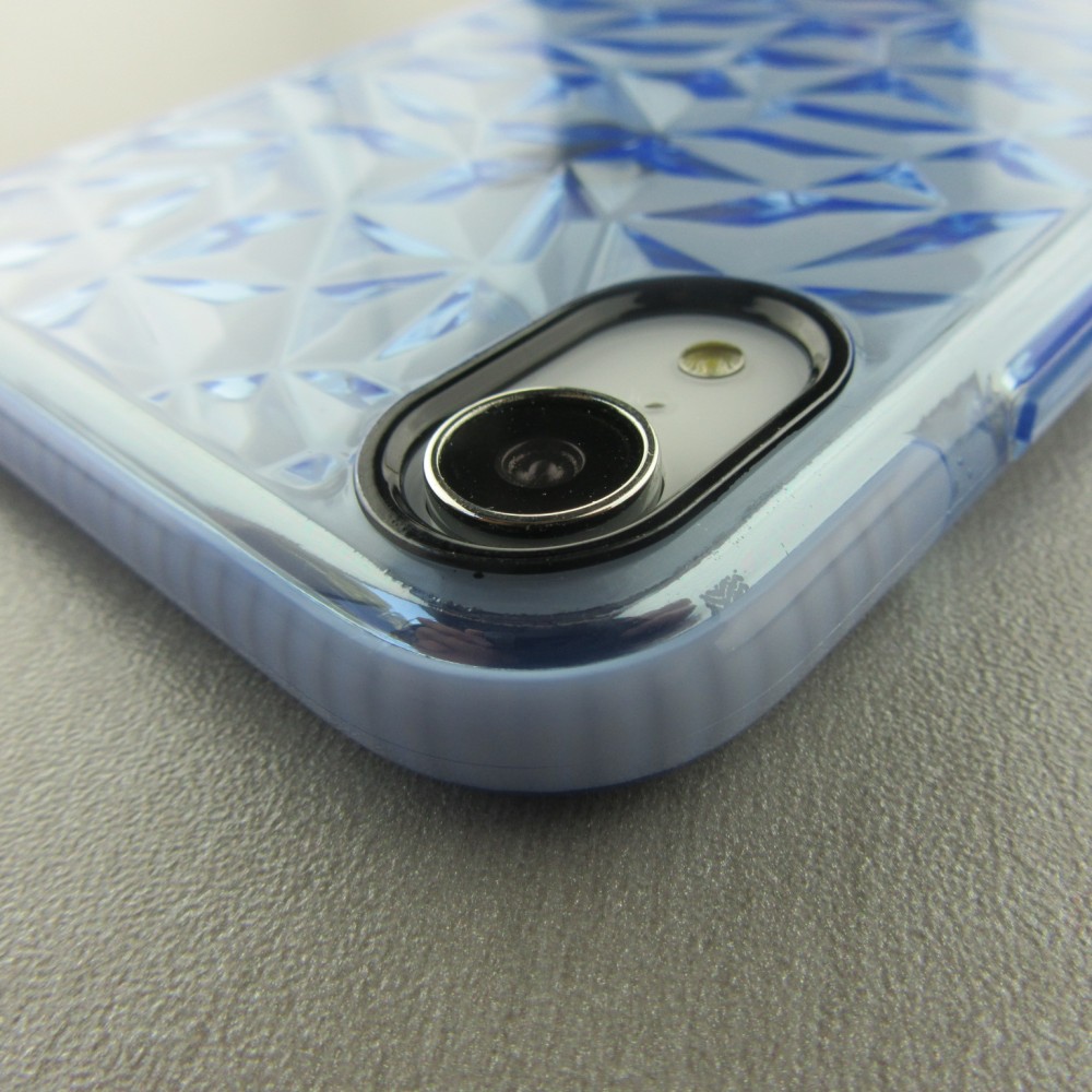 Coque iPhone XR - Clear kaleido - Bleu