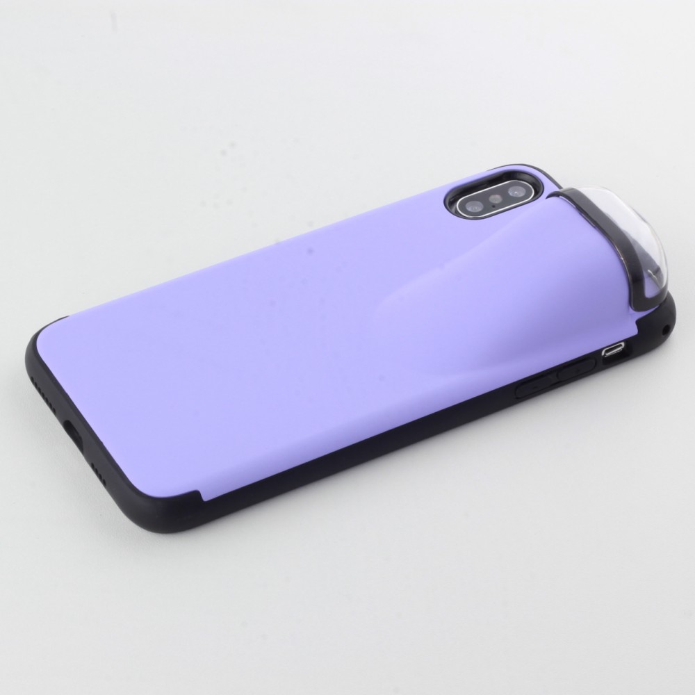 Hülle iPhone Xs Max - 2-In-1 AirPods - Violett