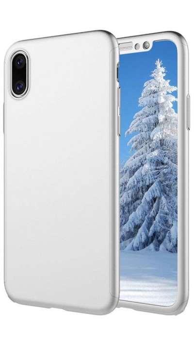 Hülle iPhone Xs Max - 360° Full Body - Silber