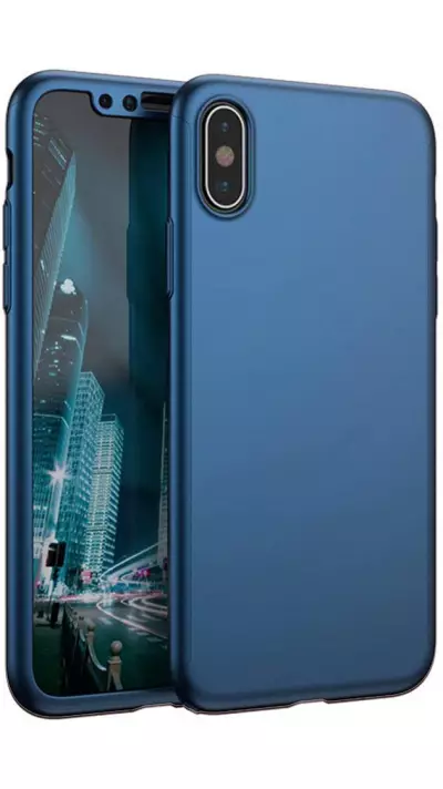 Coque iPhone Xs Max - 360° Full Body - Bleu foncé