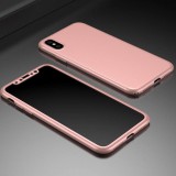 Hülle iPhone XR - 360° Full Body gold - Rosa