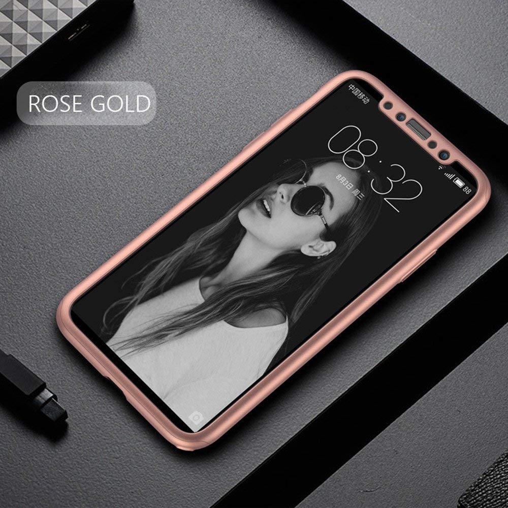 Hülle iPhone XR - 360° Full Body gold - Rosa
