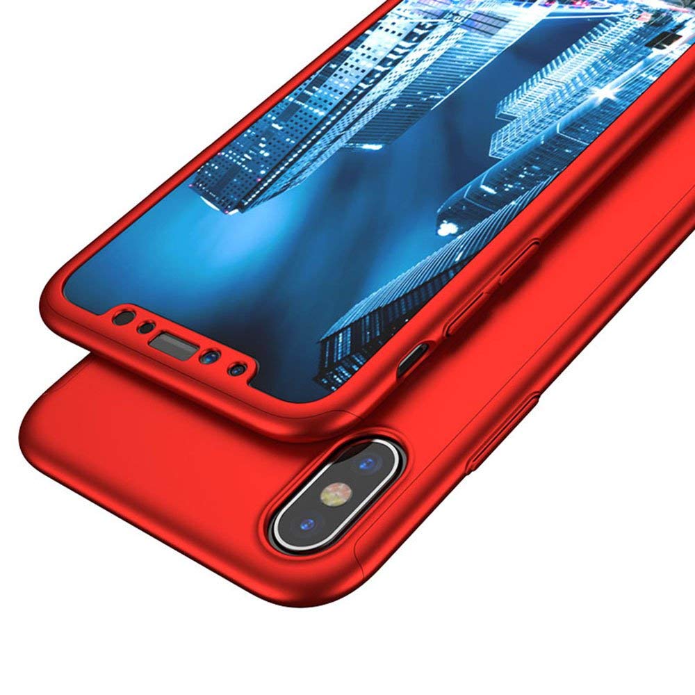 Coque iPhone Xs Max - 360° Full Body - Rouge