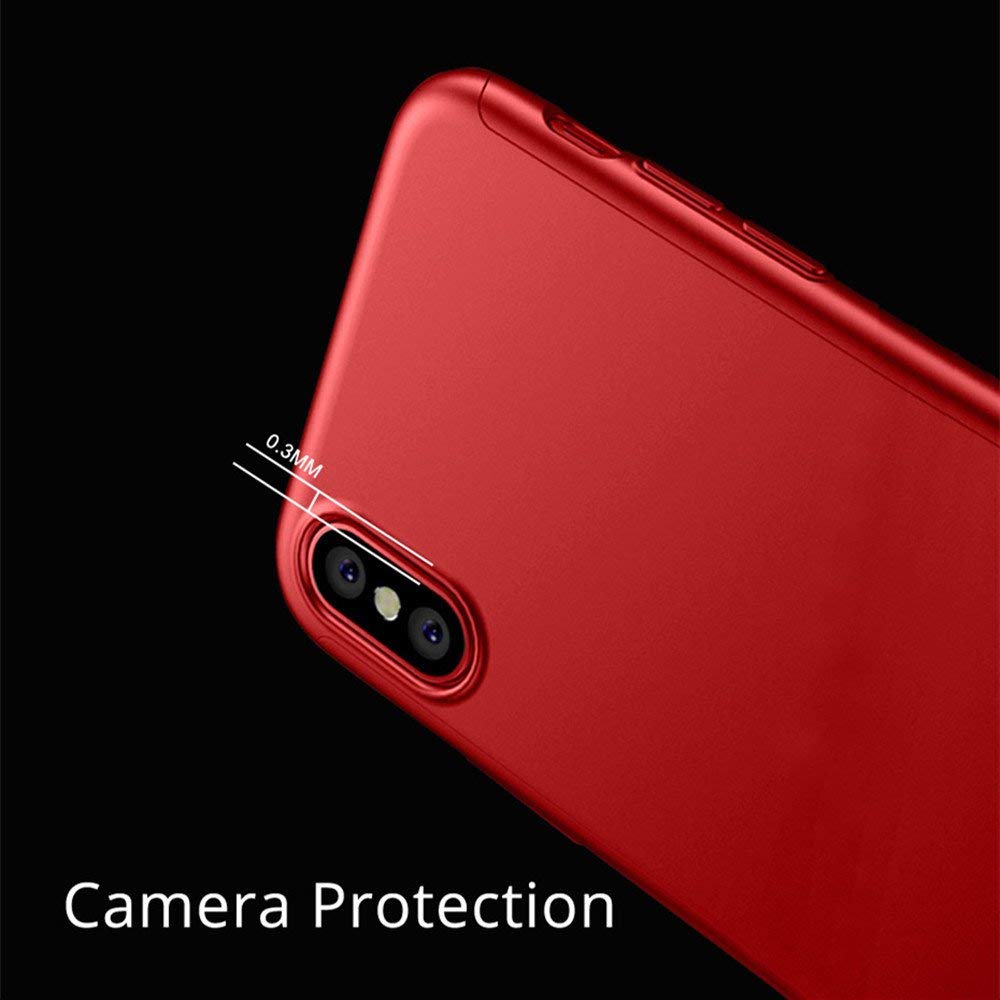 Coque iPhone Xs Max - 360° Full Body - Rouge