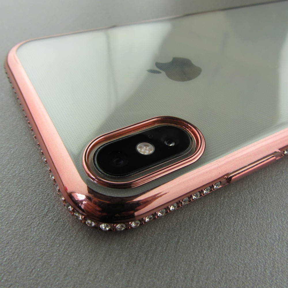 Coque iPhone Xs Max - Bumper Diamond - Rose clair