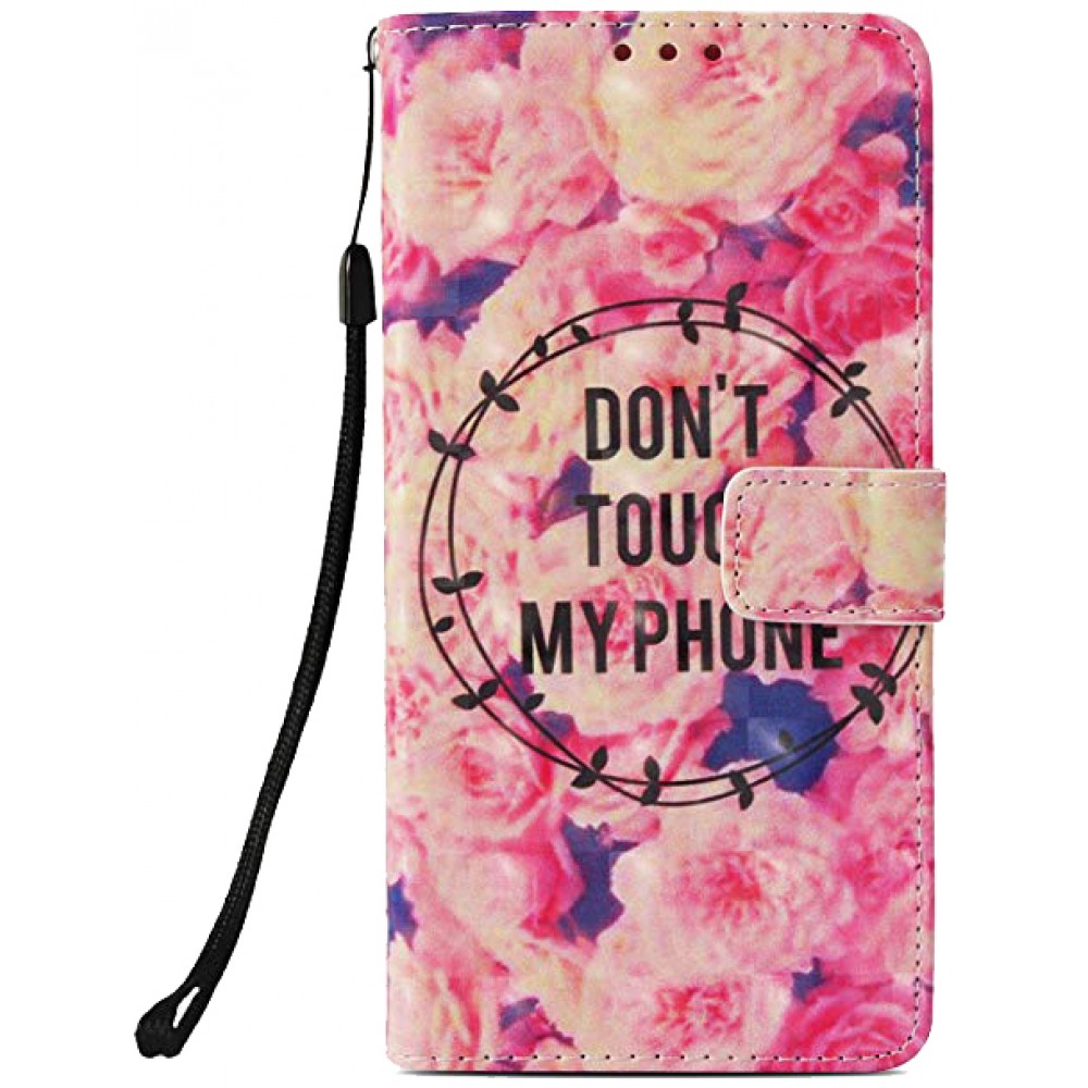 Coque iPhone Xs Max - Flip 3D don't touche my phone flower