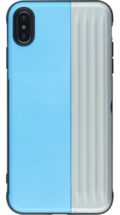 Hülle iPhone Xs Max - Secret card silber blau