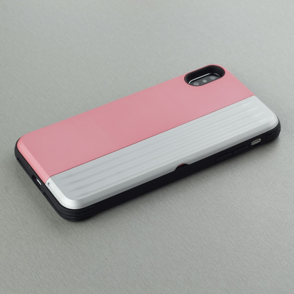 Hülle iPhone Xs Max - Secret card silber - Rosa
