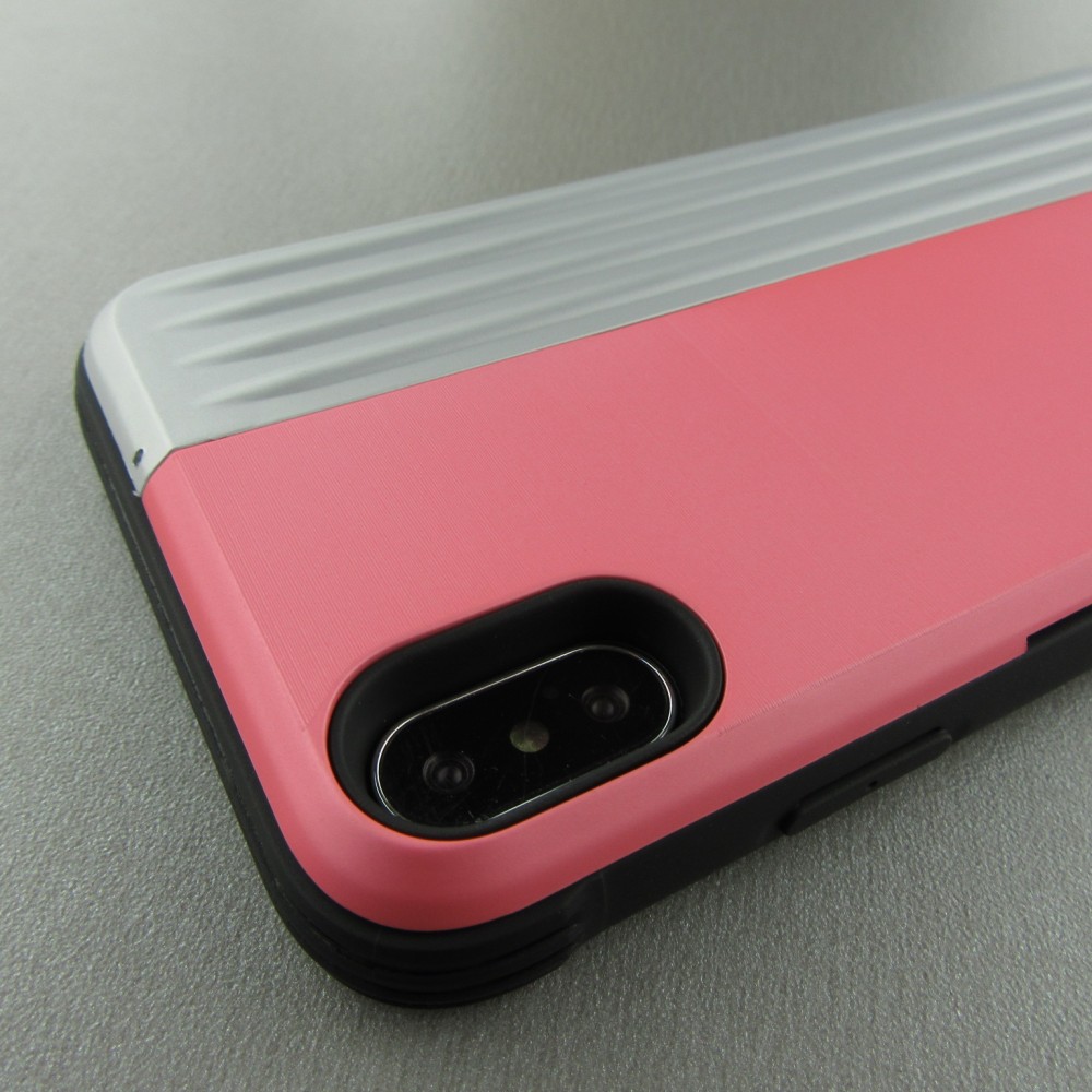 Hülle iPhone Xs Max - Secret card silber - Rosa