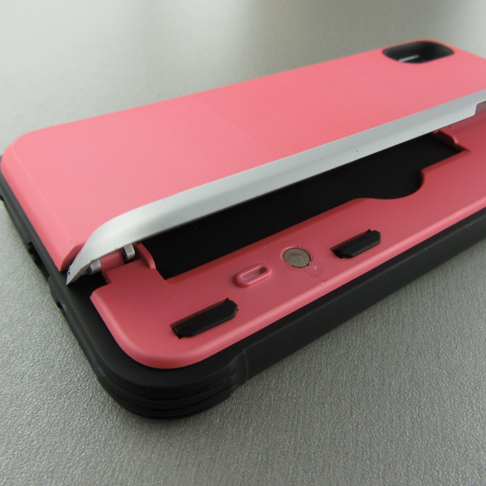Hülle iPhone Xs Max - Secret card silber - Rosa