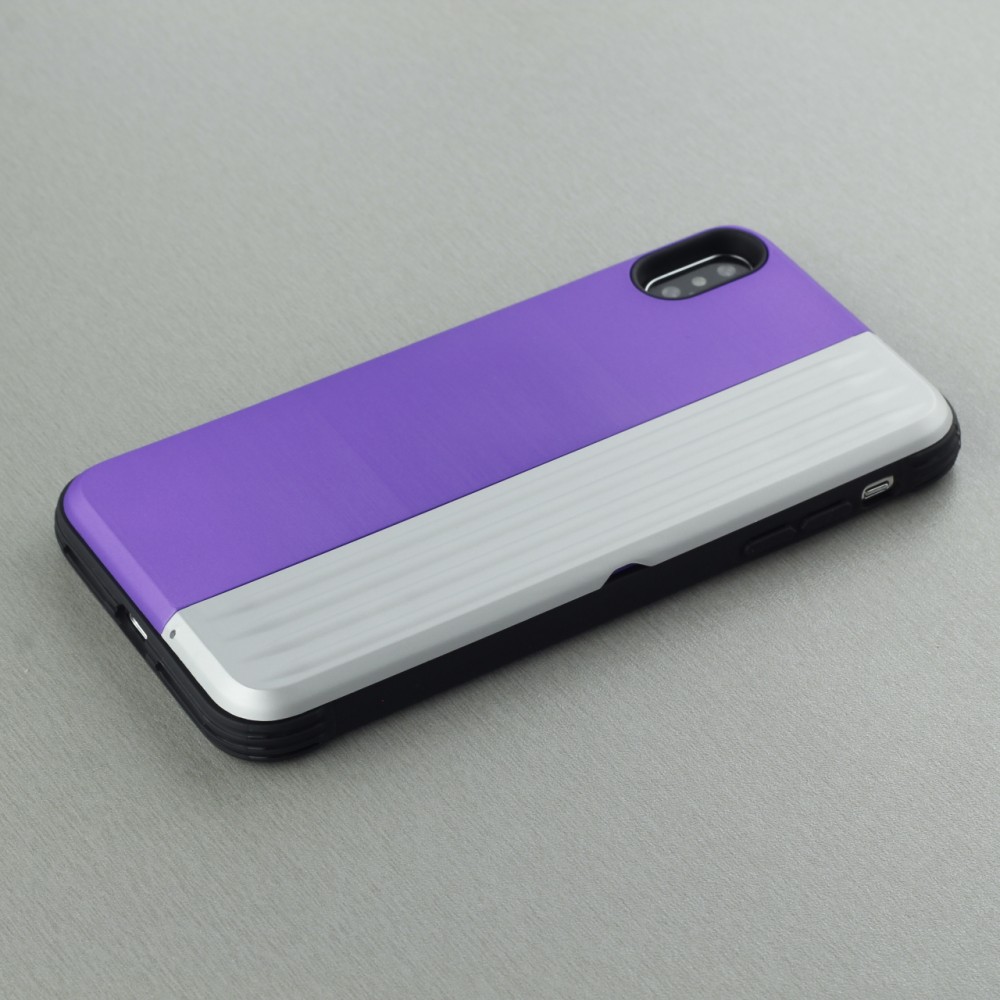 Hülle iPhone Xs Max - Secret card silber - Violett