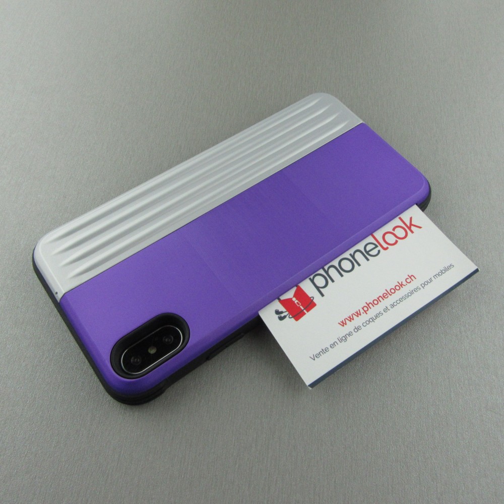 Hülle iPhone Xs Max - Secret card silber - Violett