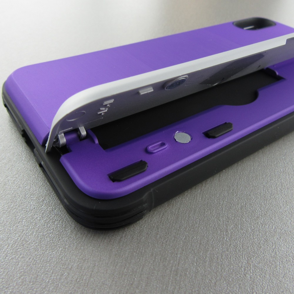 Hülle iPhone Xs Max - Secret card silber - Violett