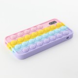 Coque iPhone X / Xs - Silicone jeu éclate bulles anti-stress arc-en-ciel