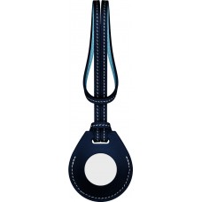Leder mit Kordel blau - AirTag