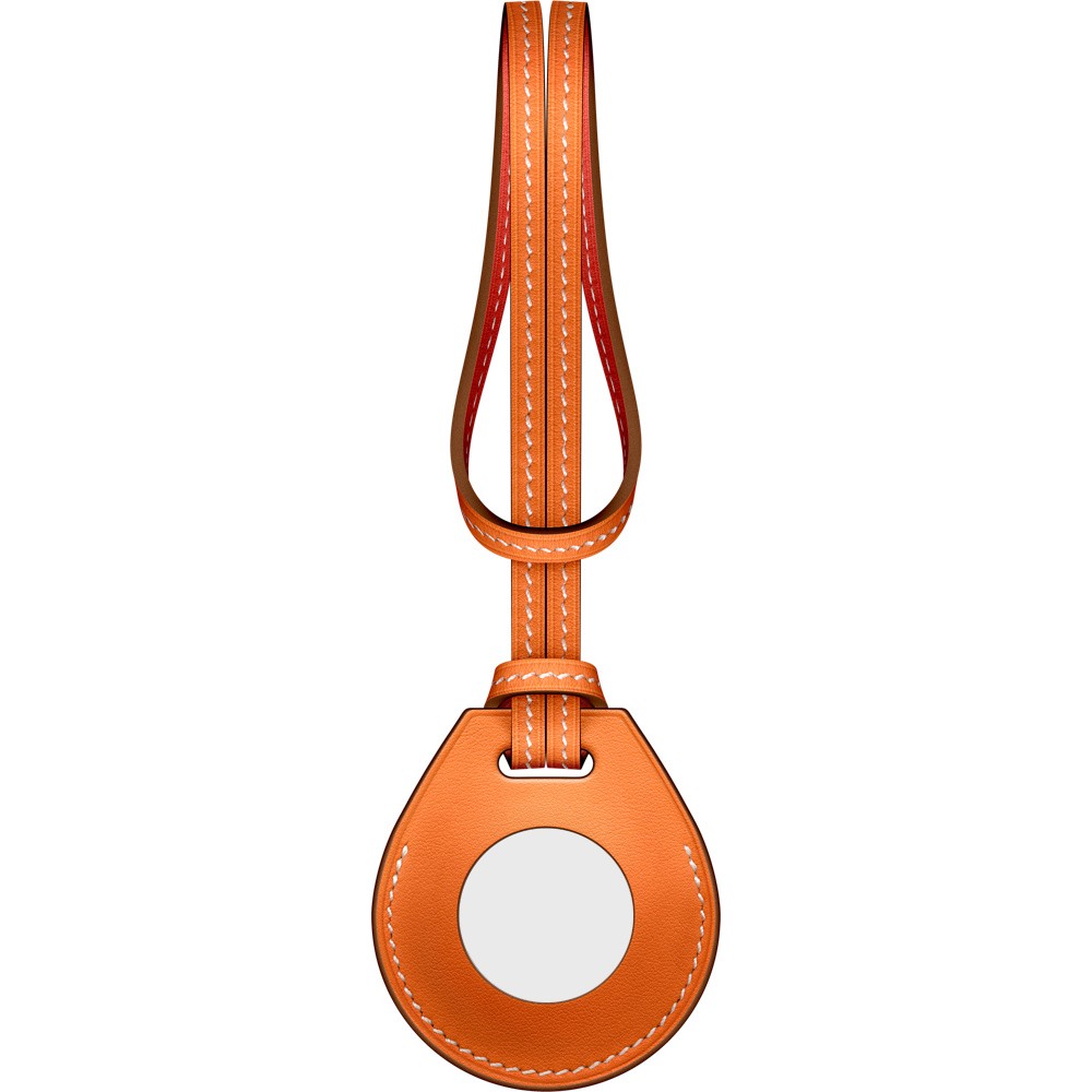 Leder mit Kordel orange - AirTag