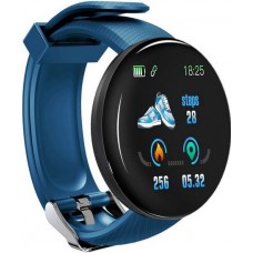 D18 Smart Watch Fitness Tracker Color Touch Screen IP65 inkl. Phone App - Blau