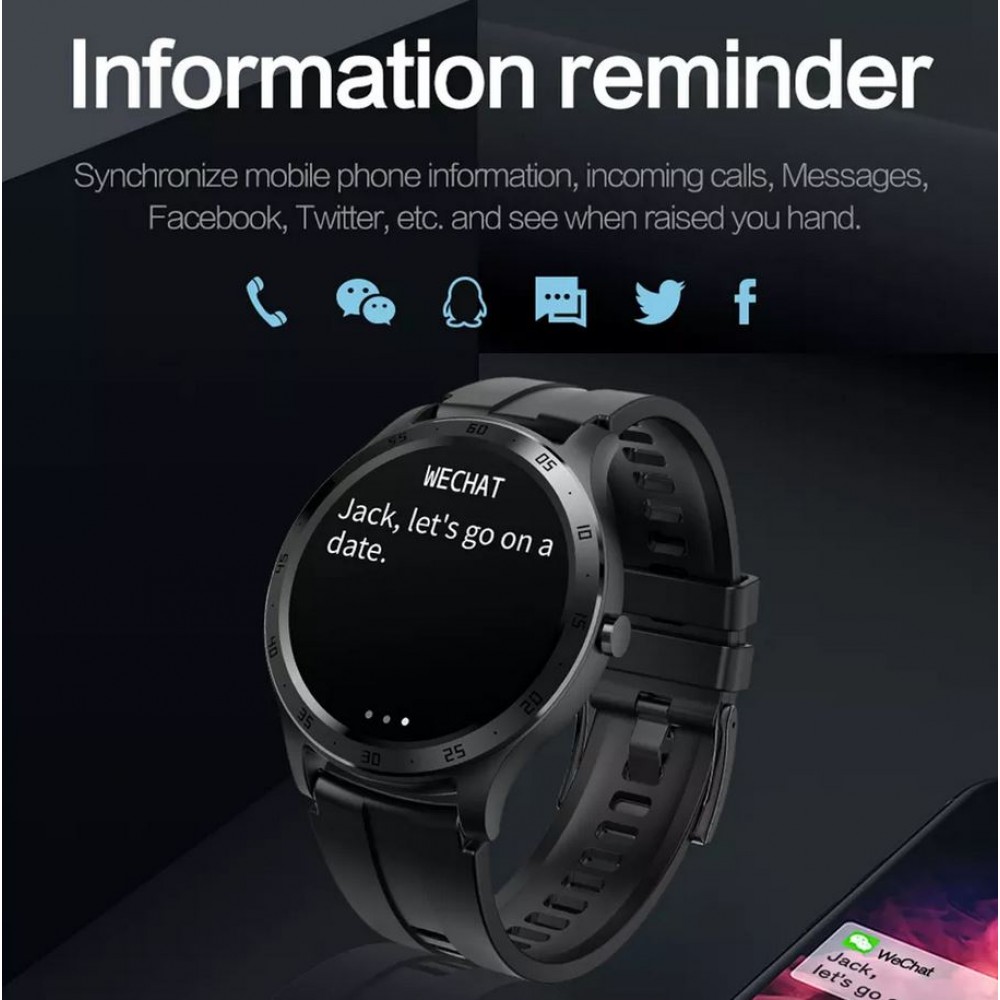 Da Fit S20A - Smart Watch Fitness Tracker inkl. IP67 Touchscreen + Sportprogramme - Schwarz