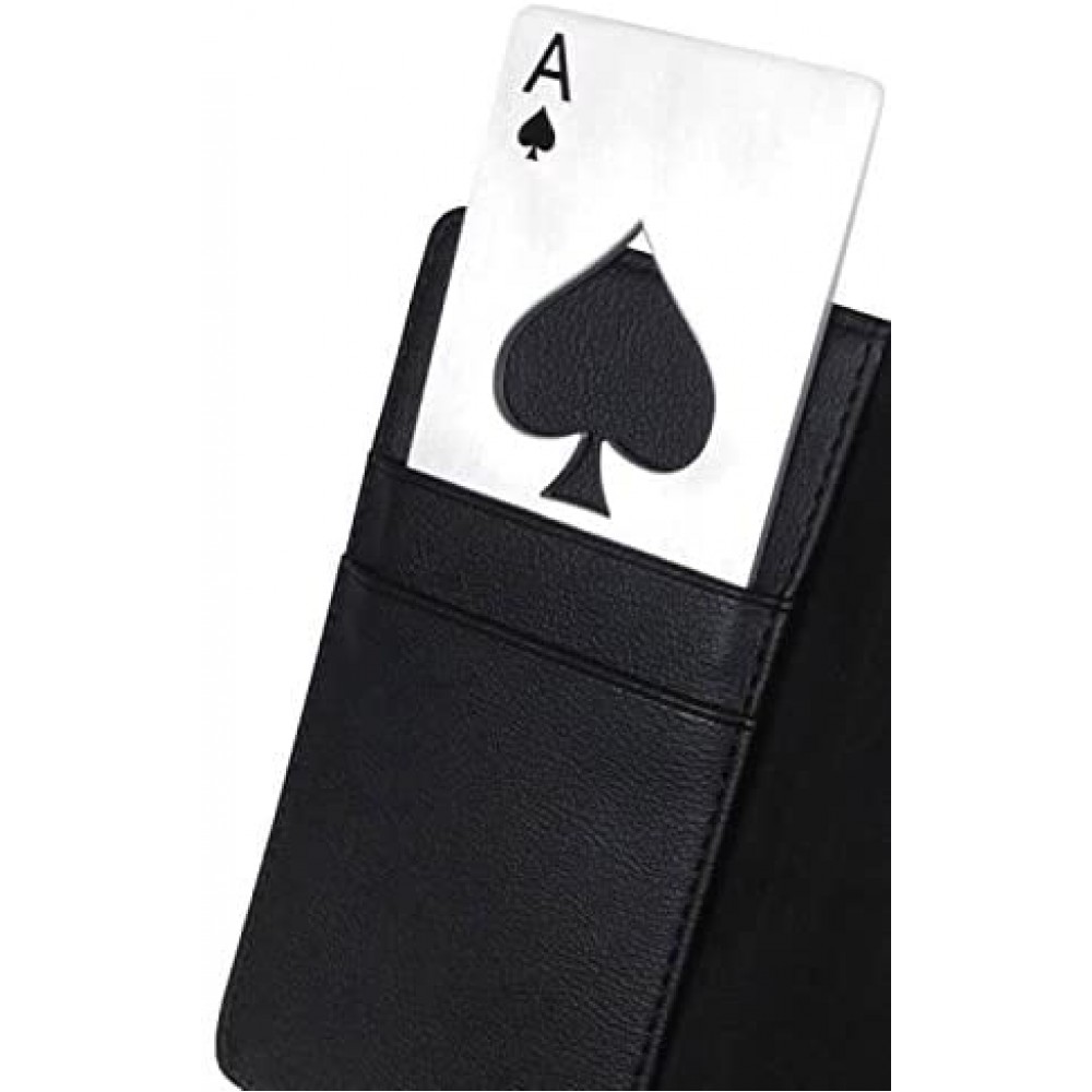 Décapsuleur plat en aluminium avec motif de carte de poker "As de pique" - Argent