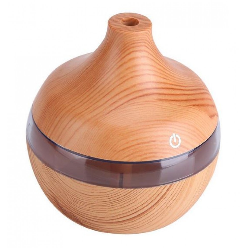 Diffuseur humidificateur Wooden Look bois design 300ml avec lumière LED - Brun clair