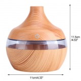 Diffuseur humidificateur Wooden Look bois design 300ml avec lumière LED - Brun clair