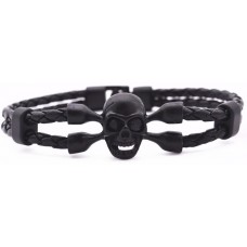 Double Armband Skull Black