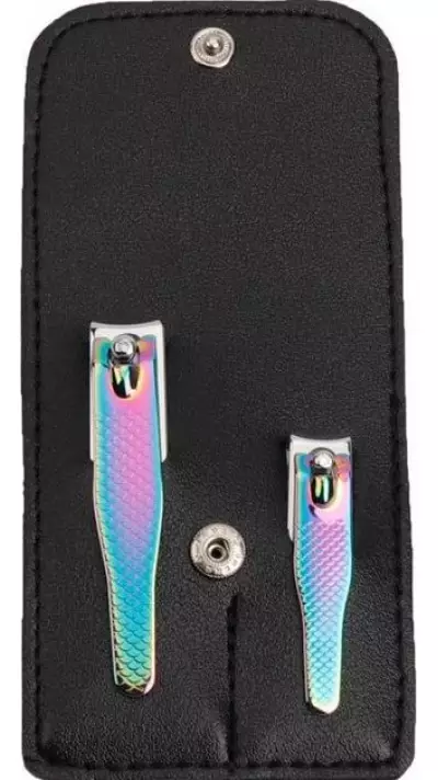 Double set de coupe-ongles design sirène avec étui inclus - Bleu