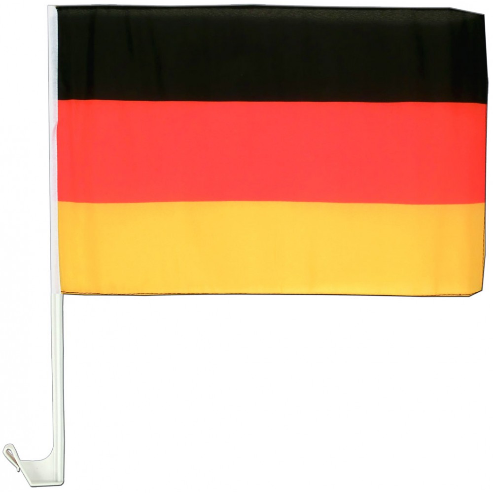 Drapeau supporteur national pour la vitre de voiture, y compris le clip de fixation - 30 x 45 cm - Allemagne