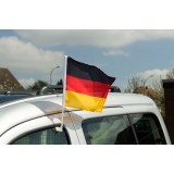 Drapeau supporteur national pour la vitre de voiture, y compris le clip de fixation - 30 x 45 cm - Allemagne