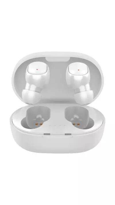Ecouteurs Bluetooth sans fil A6S - incl. micro, Touch control, étui de charge avec affichage LED - Blanc