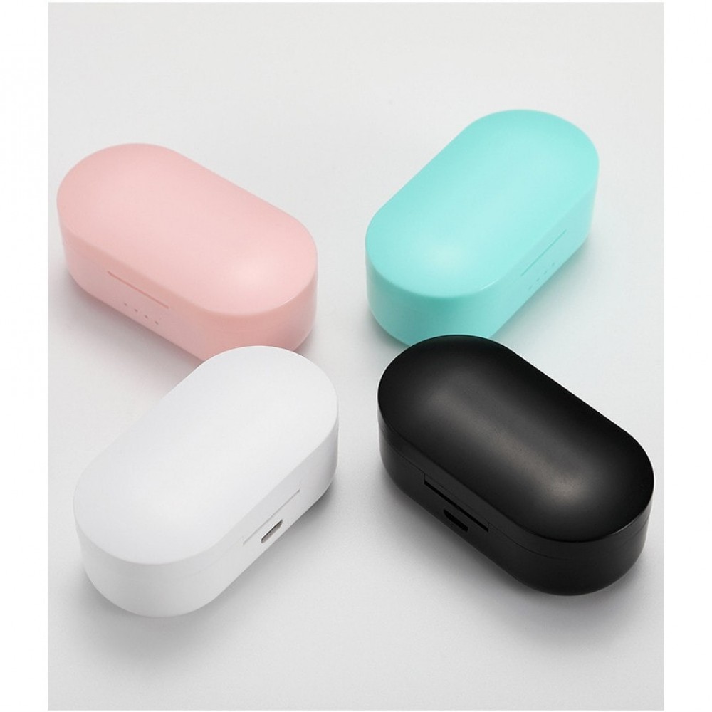 Kabellose Bluetooth Kopfhörer A6S - inkl. Mikrofon, Touch Control und Lade Etui mit LED Anzeige - Weiss