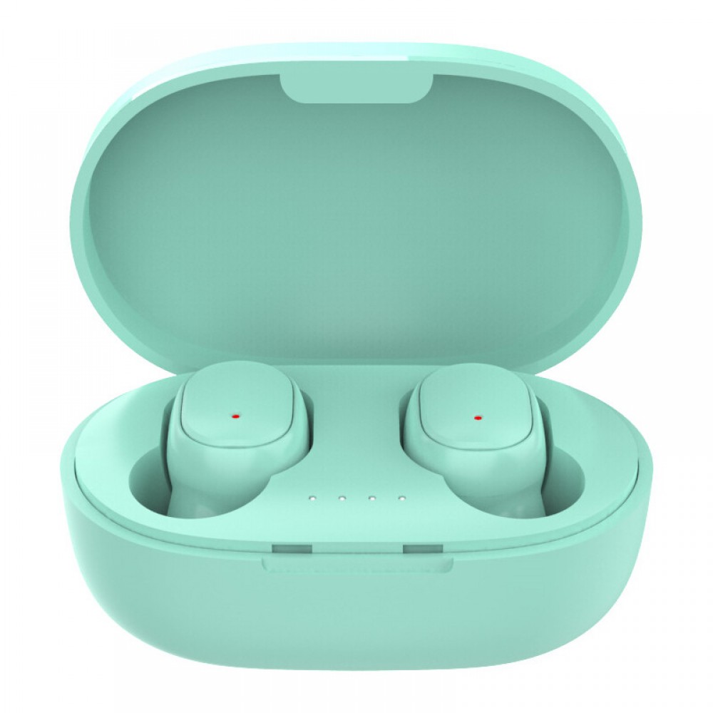 Kabellose Bluetooth Kopfhörer A6S - inkl. Mikrofon, Touch Control und Lade Etui mit LED Anzeige - Grün