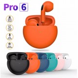 Bluetooth 5.0 Kopfhörer Pro 6 Super Bass wireless Earbuds rundes Design - Schwarz