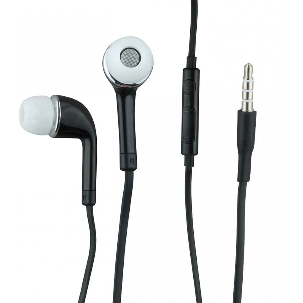 Ecouteurs In-Ear avec câble - Design sportif avec télécommande et microphone intégré - Noir
