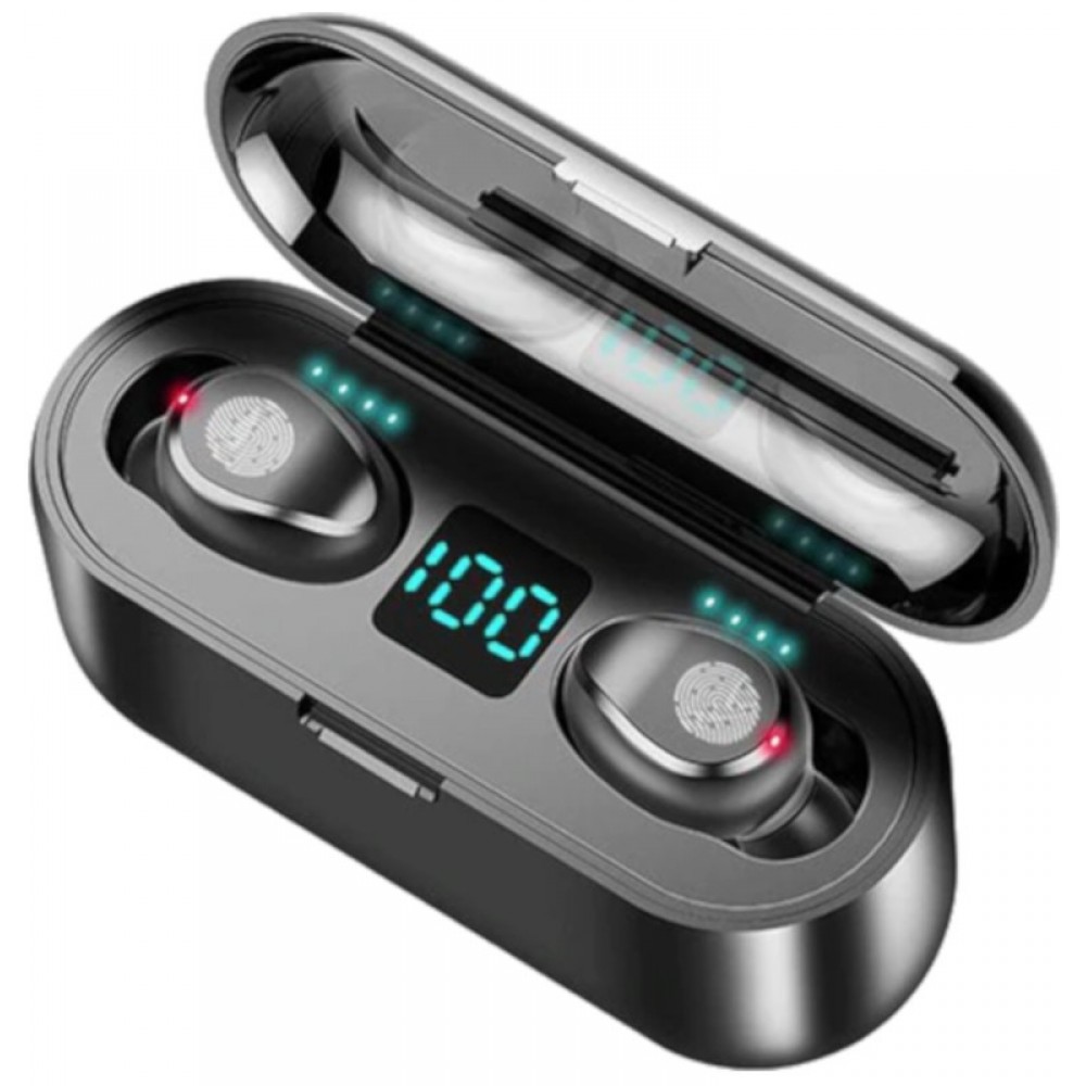 Ecouteurs Bluetooth sans fil TWS F9 - incl. micro, Touch control, étui de charge avec affichage LED
