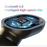 Ecouteurs sans fil TWS T11 Bluetooth 5.0 - avec microphone, contrôle tactile et boîtier de chargement avec affichage LED
