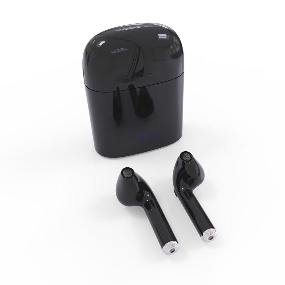 Kabellose Kopfhörer i7S TWS Bluetooth 4.2 - inkl. Verstau- und Lade Etui - Schwarz