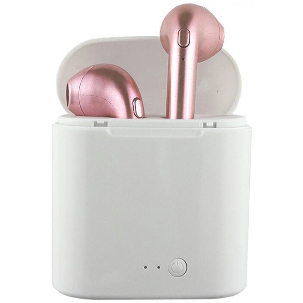 Kabellose Kopfhörer i7S TWS Bluetooth 4.2 - inkl. Verstau- und Lade Etui - Gold Rosa
