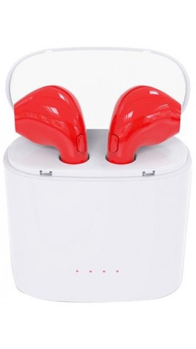 Ecouteurs sans fil i7S TWS Bluetooth 4.2 - avec étui de rangement et de chargement - Rouge