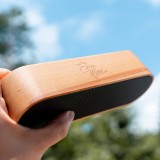 Eleven Wood Echtholz Bluetooth 4.2 Lautsprecher - Elegantes Holz Design 8W/1800mAh - Wood Cherry