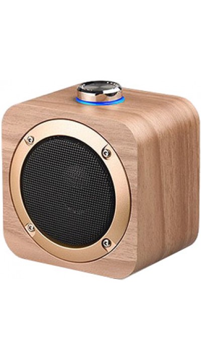 Kabelloser Bluetooth 4.2 Lautsprecher im Retro Holz-Look 5W 1+1 Stereo Sound