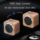 Haut-parleur sans fil Bluetooth 4.2 en design wood-look 5W 1+1 Stereo Sound