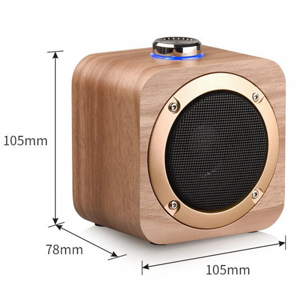 Kabelloser Bluetooth 4.2 Lautsprecher im Retro Holz-Look 5W 1+1 Stereo Sound