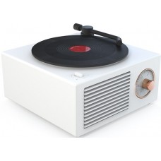 Enceinte vintage Bluetooth vinyle rétro tourne-disque - Blanc