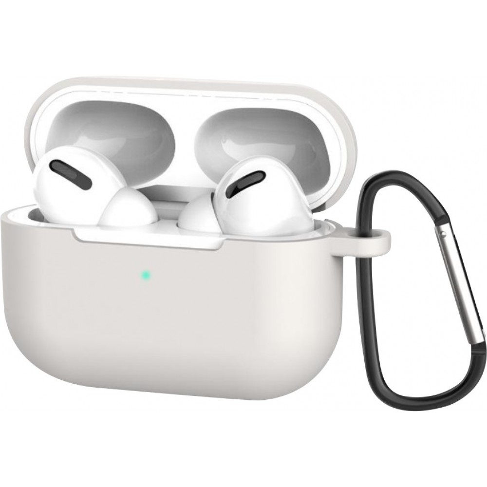 AirPods Pro - Silikonhülle mit Karabiner - Hell- Grau