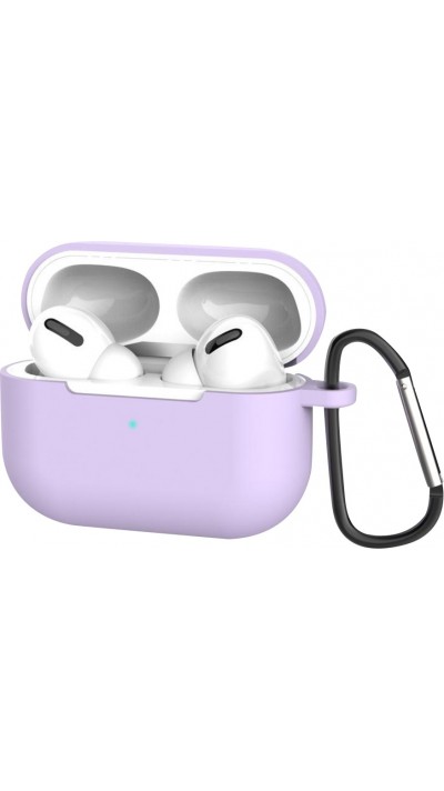 Etui AirPods Pro - Silicone avec mousqueton - Violet clair