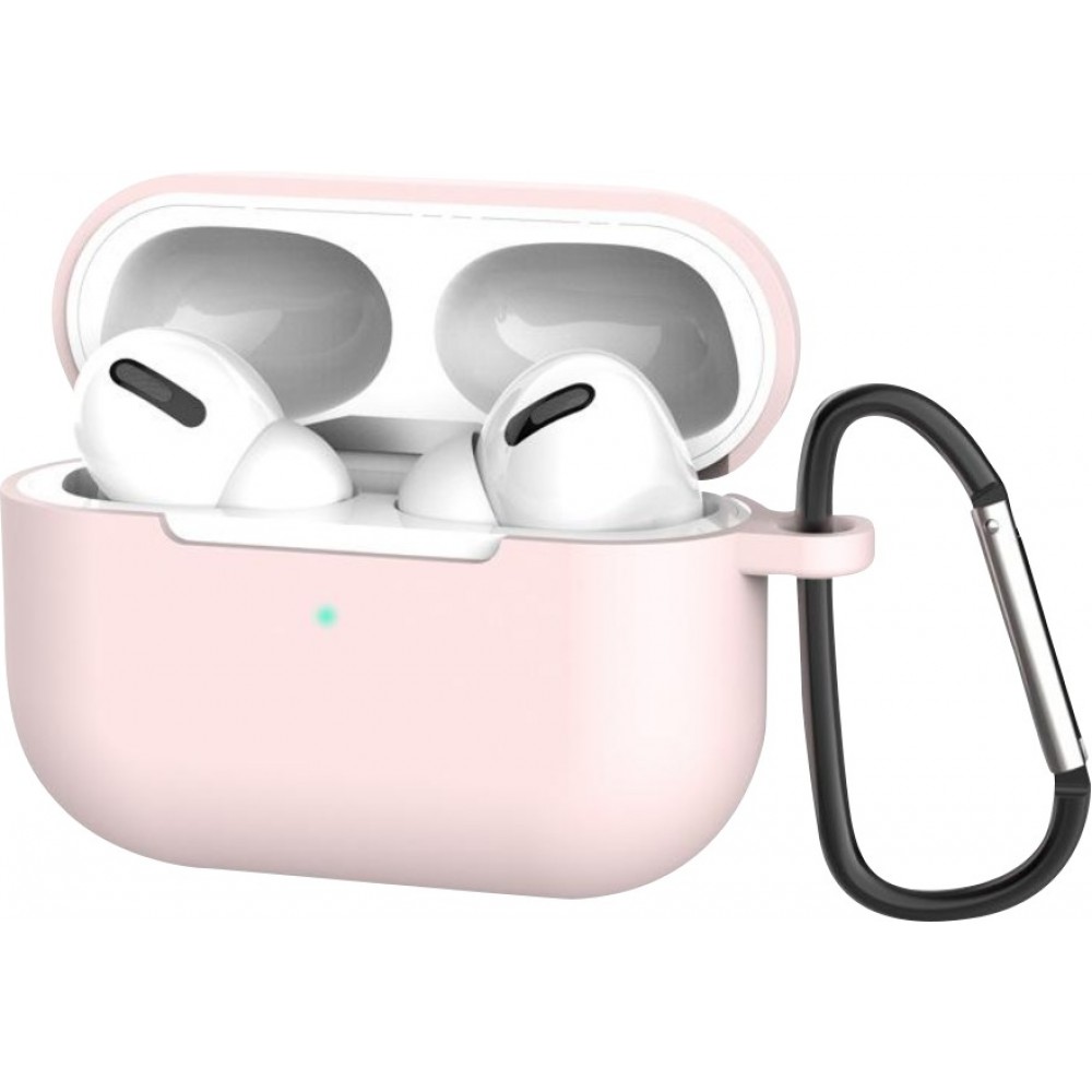 Etui AirPods Pro - Silicone avec mousqueton - Rose pâle