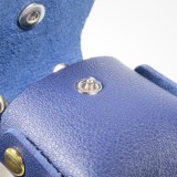 Etui AirPods 1 / 2 - à Franges, Mini-sac à main avec Porte-clés en simili-cuir - Bleu