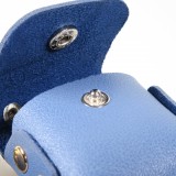 Lederhülle Tasche Case AirPods 1 / 2 - mit Fransen, Mini-Handtasche mit Schlüsselanhänger - Blau