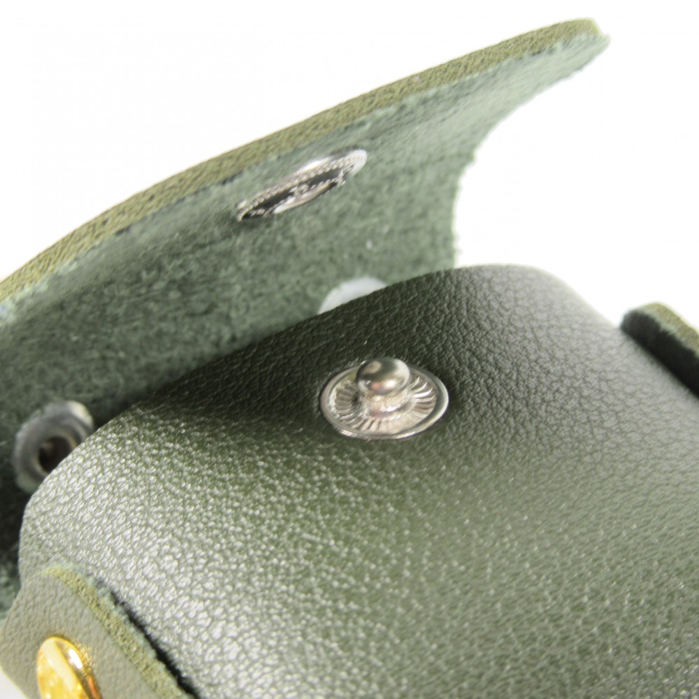 Lederhülle Tasche Case AirPods 1 / 2 - mit Fransen, Mini-Handtasche mit Schlüsselanhänger - Khaki